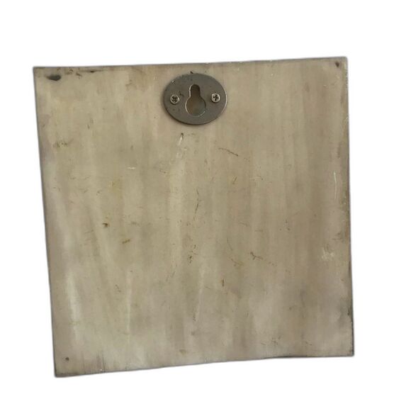 Vintage Tile Pears in Basket Wall Art 5x5 Square 3D Home Decor Artist Signed EUC - Picture 4 of 6